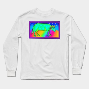 Bad Medieval Art Disgruntled Disco Rainbow 90s Frank Style Sheep Long Sleeve T-Shirt